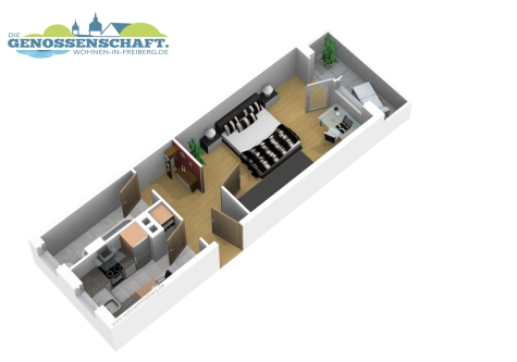 Ab jetzt müssen die Eltern allein klar kommen – 1RW mit Badewanne, 09599 Freiberg, Max-Planck-Straße 12