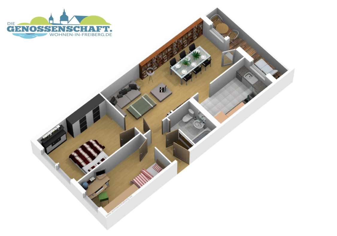 Trauen Sie Ihren Augen...große 3-RW mit Aufzug, Wanne u. Balkon!!! - Grundriss