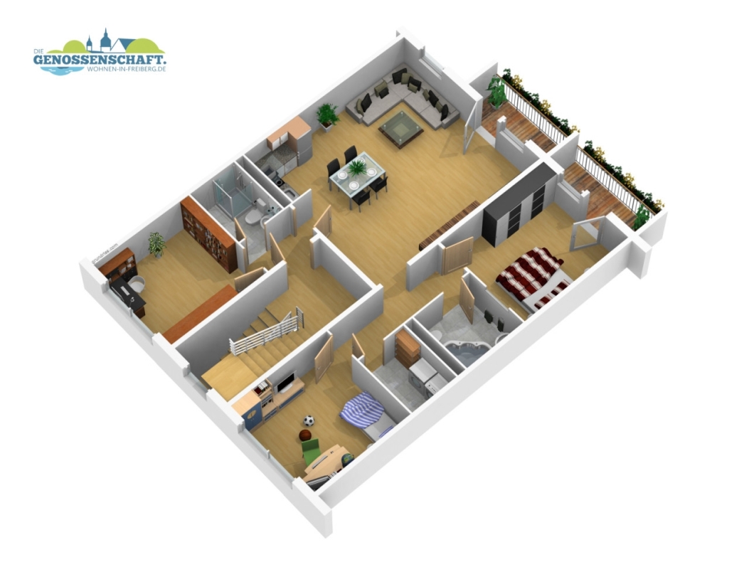 Moderne Etagenwohnung mit 2 Badezimmern...das gönn ich mir!!!! - Grundriss