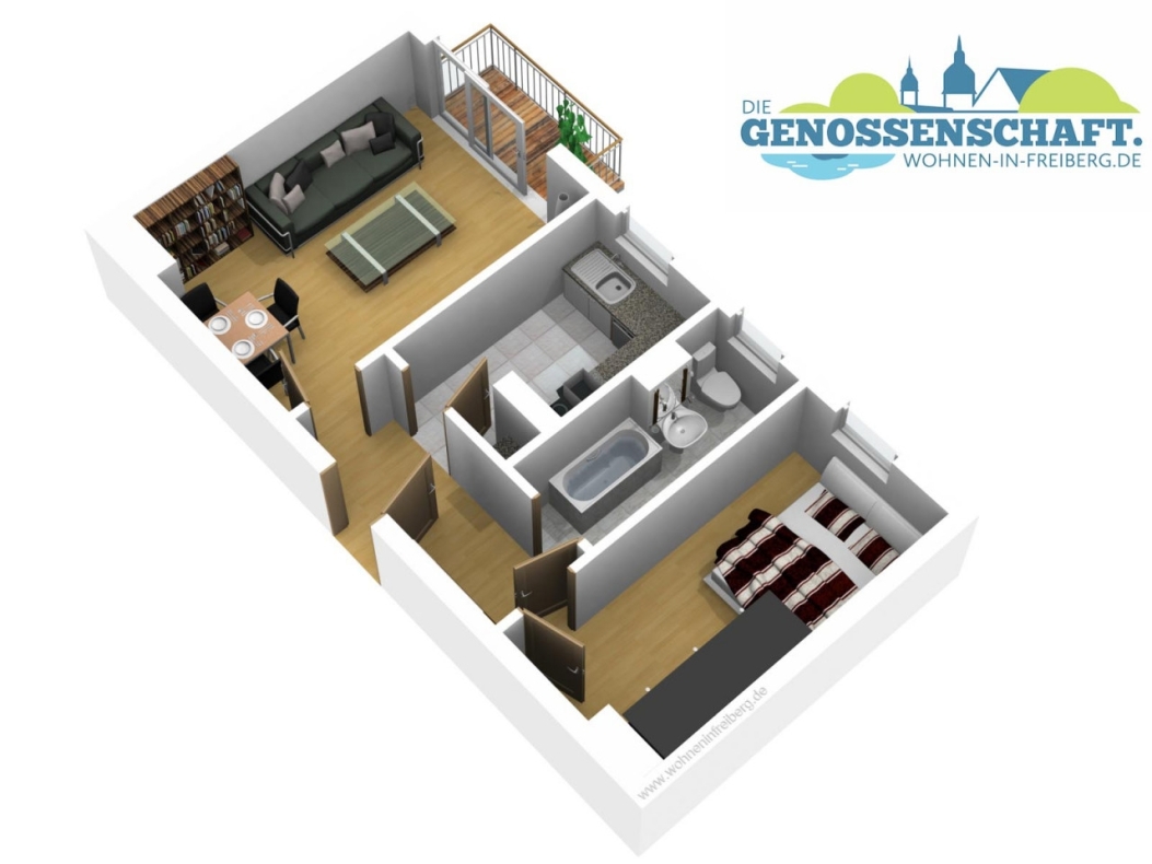 Saustark...günstige 2-RW mit Wanne und Balkon!!! - Grundriss