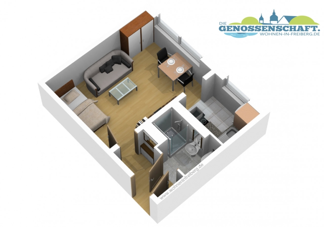 *Spar dich glücklich* - 1RW in zentraler Lage mit modernem Bad - Grundriss