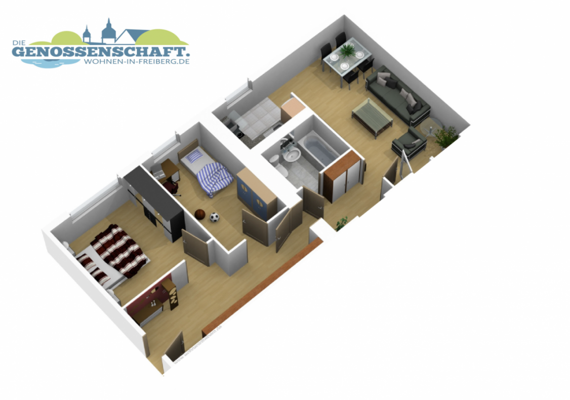 Ich hab´geträumt von dir - großzügige 3RW mit modernisiertem Wannenbad - Grundriss