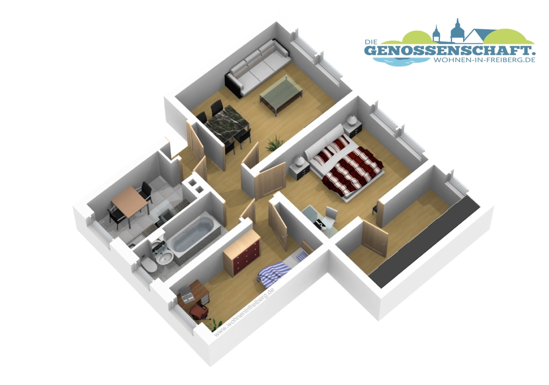 Schickes Nest sucht Nachwuchs…helle 4-RW mit Wanne u. Balkon!!! - Grundriss