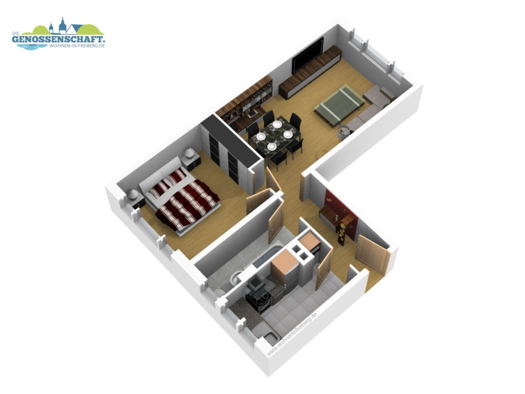 Vorsicht heiße Töpfe…2-RW mit Einbauküche & Wanne !!! - Grundriss