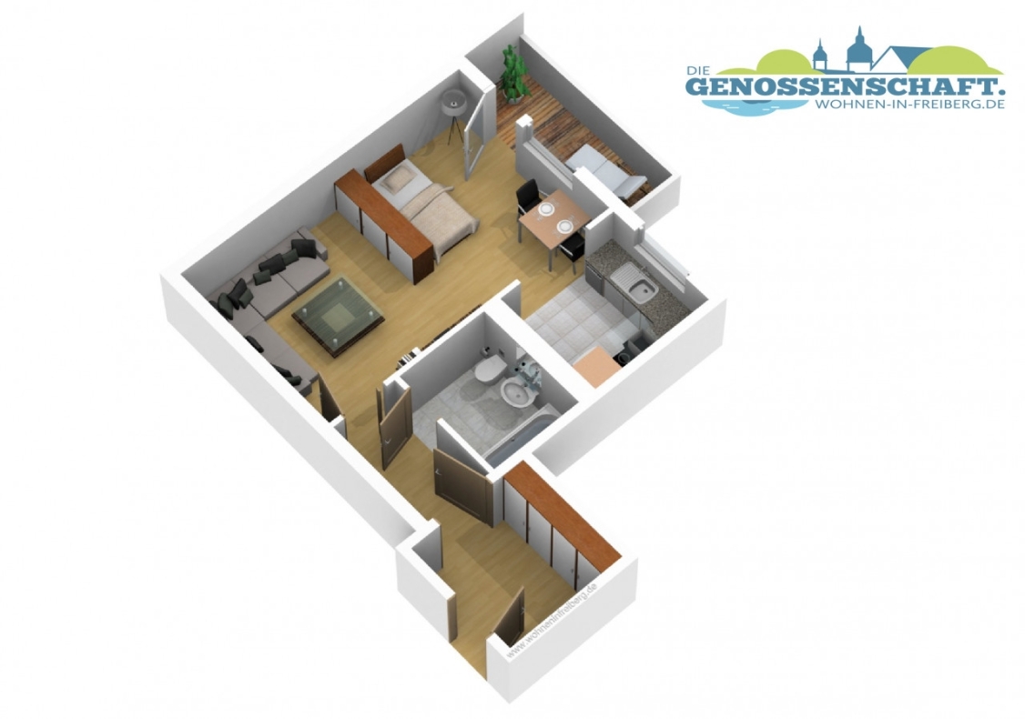 Single-Wohnung sucht Tanzpartner...neu sanierte 1-RW mit Dusche & Balkon!!! - Grundriss