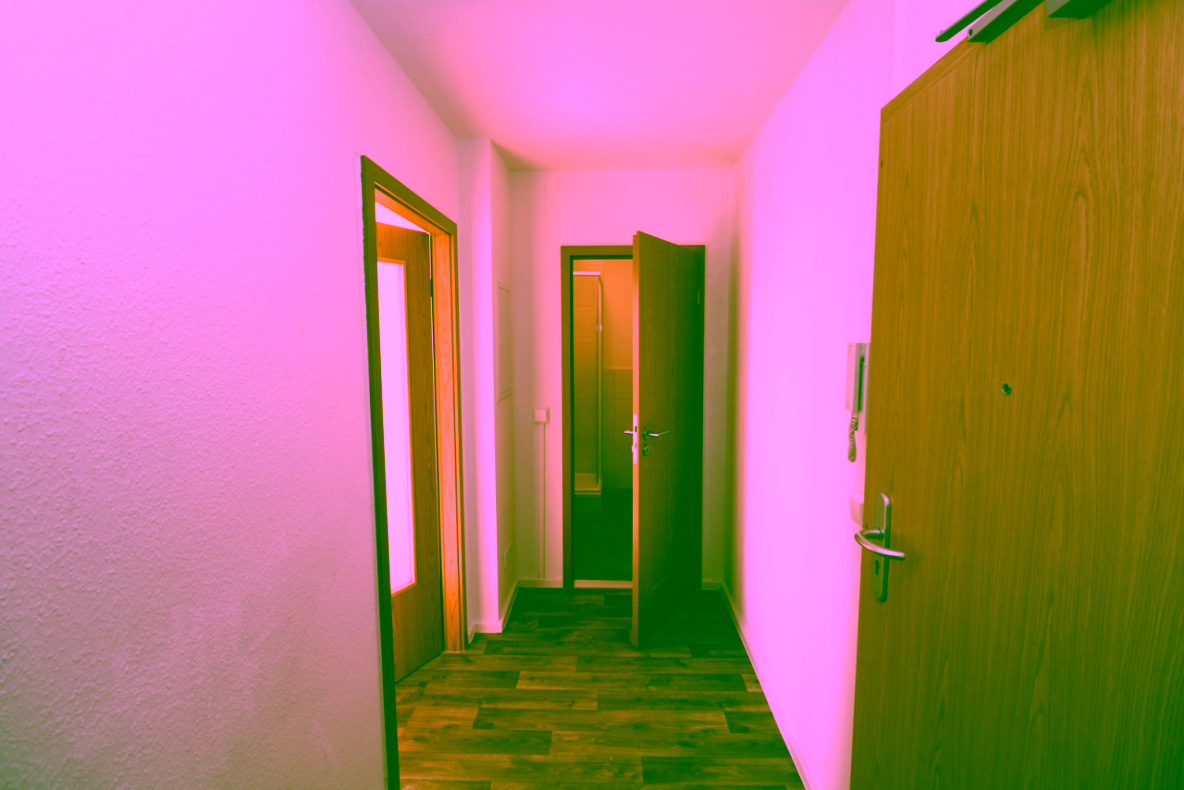Das alles und noch viel mehr! - 1RW mit Einbauküche, Balkon, Dusche + Aufzug - Beispiel Flur