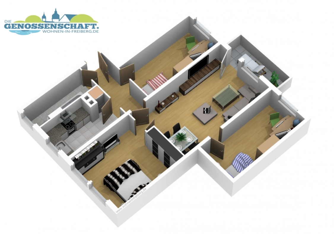 Familienwohnung sucht Nachwuchs...4-RW mit Wanne & Balkon!!! - Grundriss