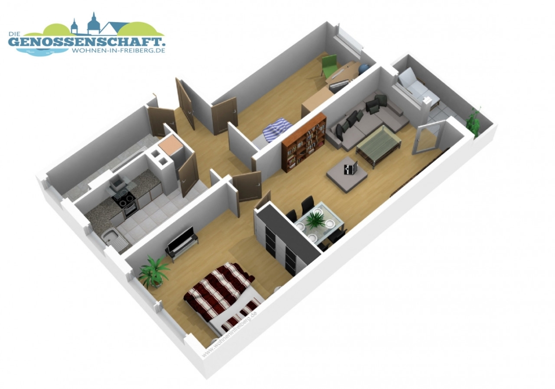 Jeder braucht eine Insel…moderne 3-RW mit Dusche & Balkon!!! - Grundriss