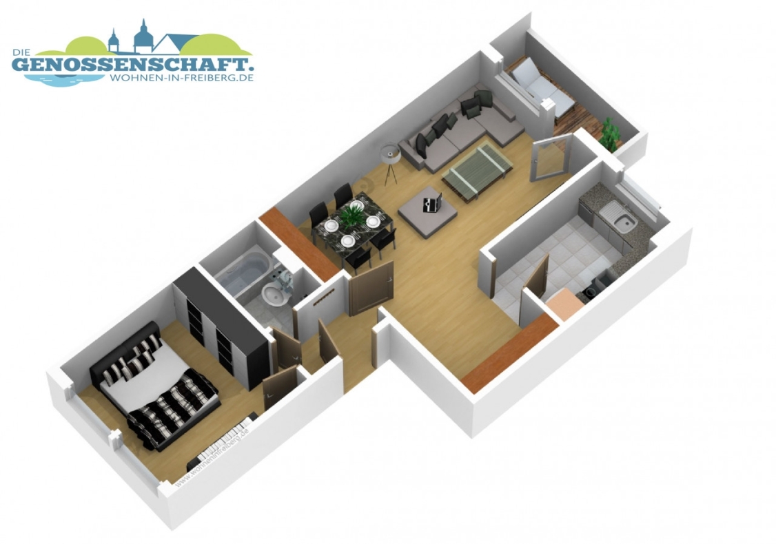 Eine neue Wohnung ist wie ein neues Leben…neu sanierte 2-RW mit Dusche & Balkon!!! - Grundriss