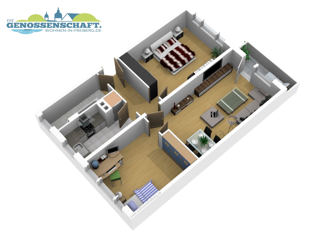 Viel Platz im großen Kinderzimmer...3-RW mit Wanne u. Balkon!!! - Grundriss