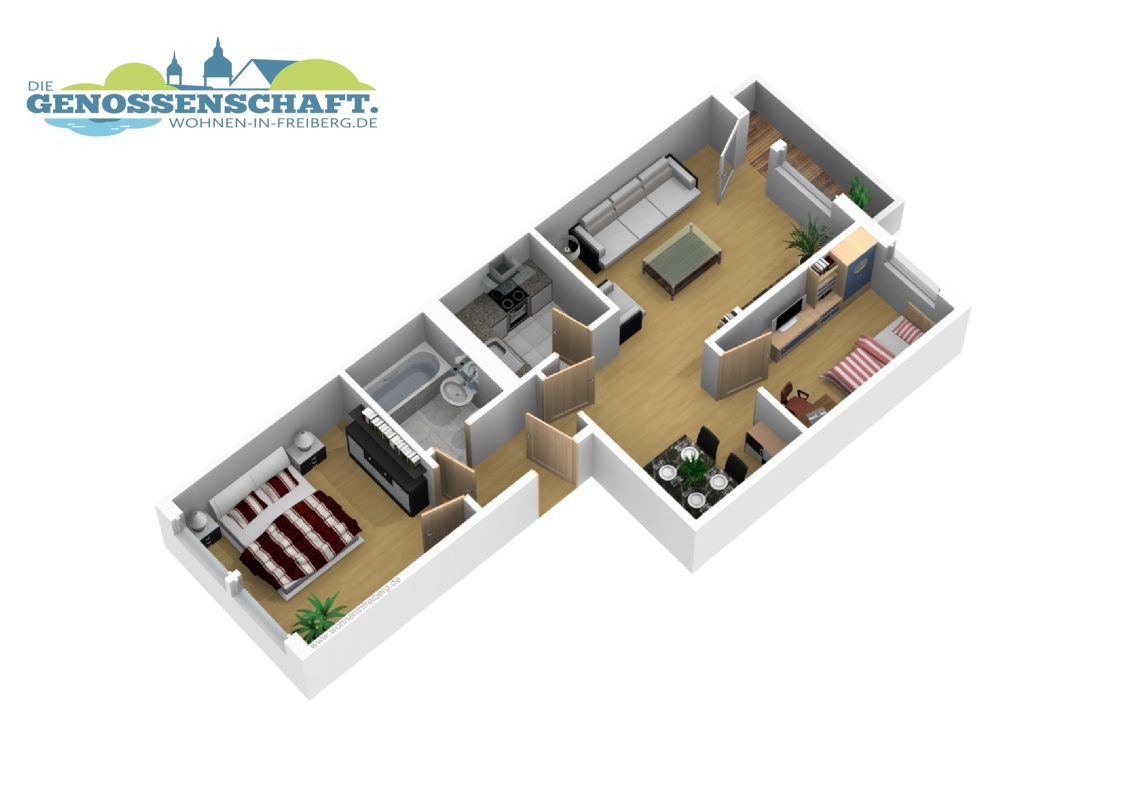 Wohlfühlgarantie...neu sanierte 3-RW mit Dusche und Balkon!!! - Grundriss