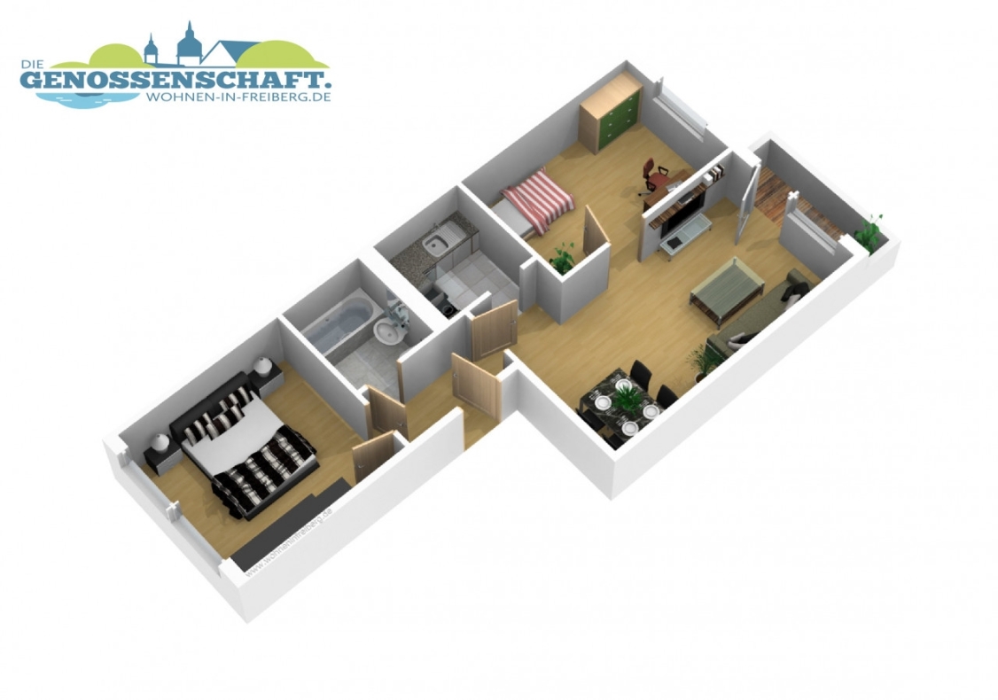 Liebe auf den ersten Blick...sanierte 3-RW mit Dusche & Balkon!!! - Grundriss