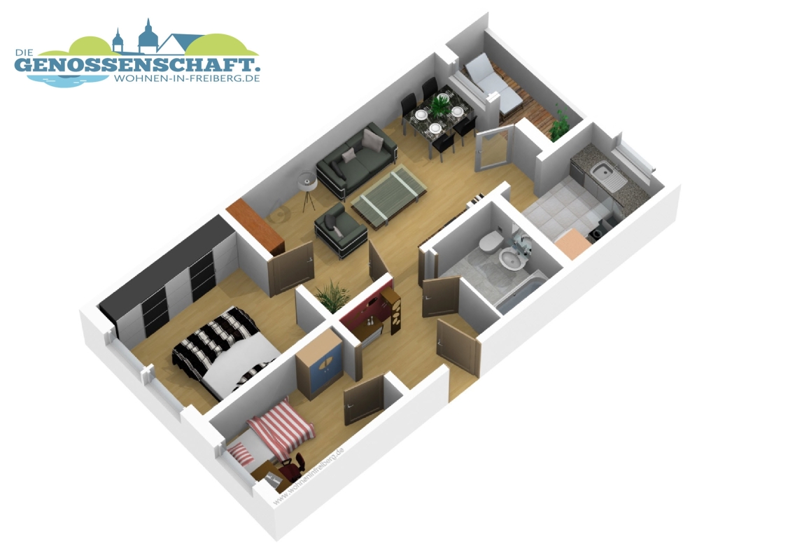 Auf Tauchstation im neu sanierten Wannenbad...3-RW mit Wanne u. Balkon!!! - Grundriss