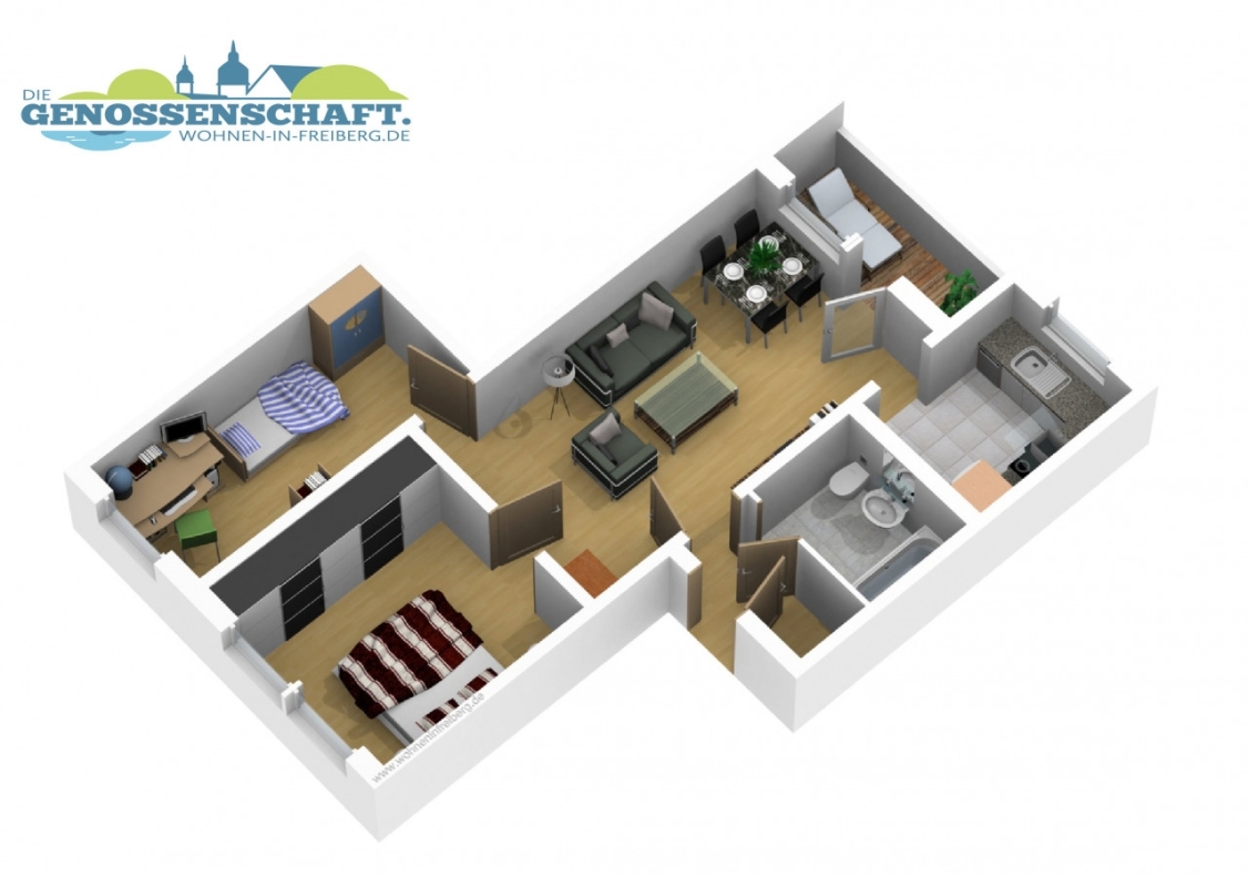 Hulapalu...greif einfach zu...tolle 3-RW mit Wanne & Balkon!!! - Grundriss